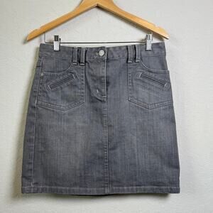 Ann Taylor Women's Gray‎ Denim Mini Skirt with Pockets Size 4